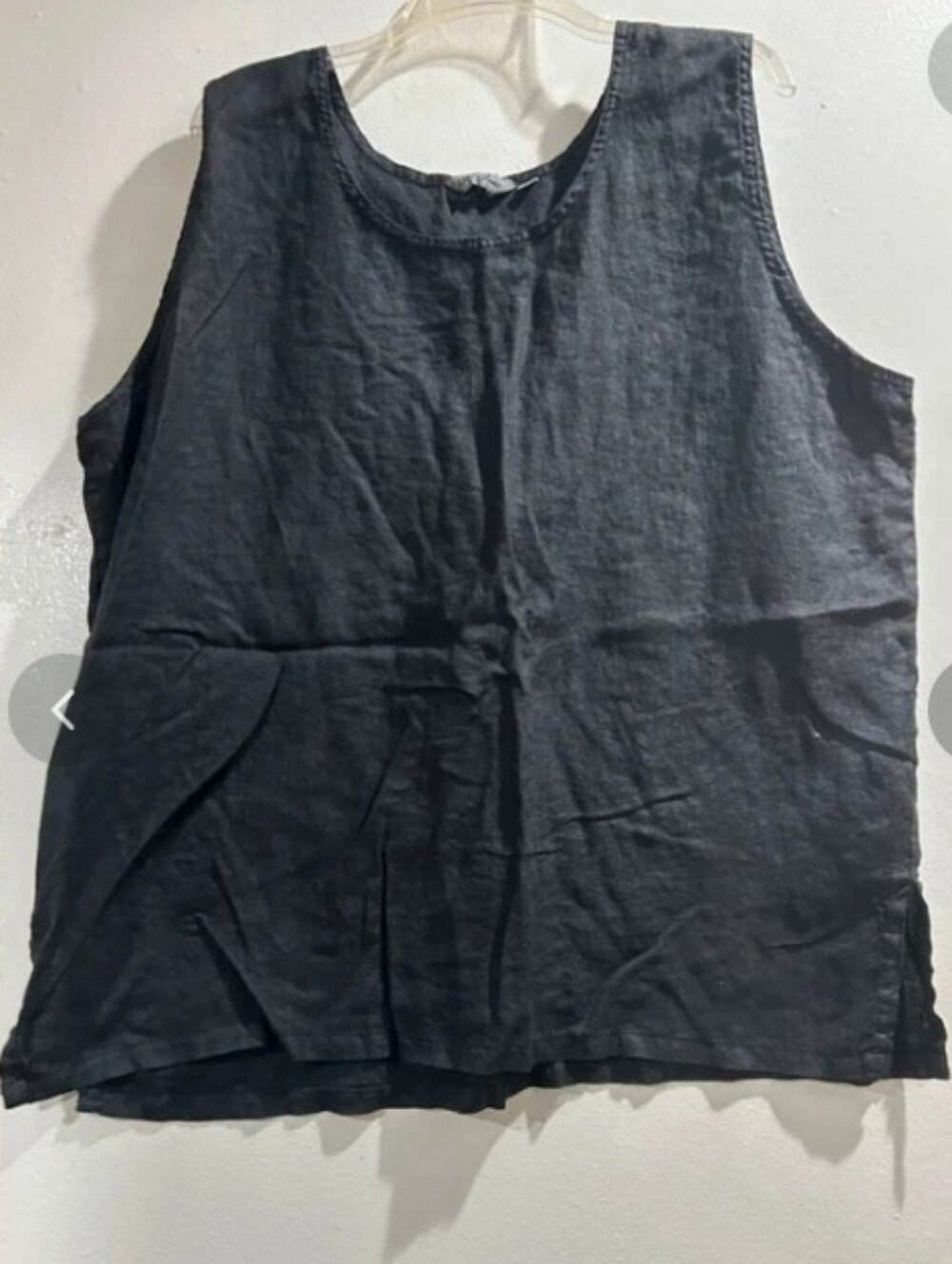 Liz And Jane Sz 3X Sleeveless Linen Tank Top in Charcoal Gray